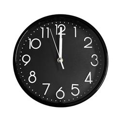Reloj de pared 22cm liso Negro