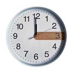 Reloj de pared 30cm Blanco detalle madera