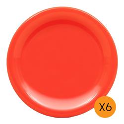 Plato hondo x6 Rojo