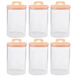 Set 6 frascos tapa plana 17cm con asa