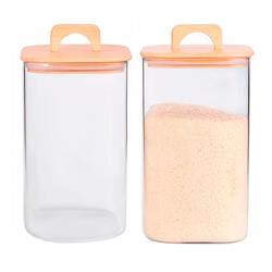 Set 2 frascos tapa plana 15cm con asa