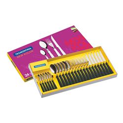 Set de cubiertos New Kolor 24pzs Negro