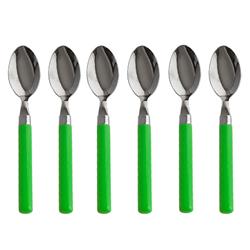Set de cucharas X6 mango brillante Verde